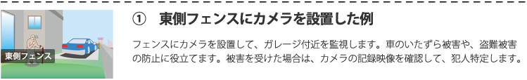 車庫付近のカメラ